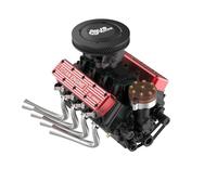 PizazzToy Kit di modellini mini V8 in esecuzione, FS-V800WGPC 1/10 in metallo pieno 8 cilindri OHV a benzina a 4 tempi, kit per modellini fisici per adulti