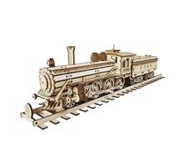 PizazzToy Locomotiva a vapore in legno 3D per adulti, montaggio fai da te, puzzle in legno 3D, con azionamento elettrico, set fai da te, Natale 2025, modello decorativo (372 pezzi)