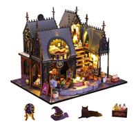 PizazzToy Puzzle 3D in legno con castello di Halloween con LED, fai da te, montaggio a mano, puzzle in legno 3D, set fai da te, decorazione di Halloween