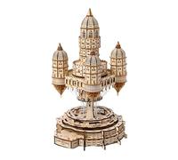 PizazzToy Puzzle 3D in legno con serratura nel cielo per adulti, montaggio fai da te 3D, set fai da te con LED, decorazione natalizia 2025 (521 pezzi)