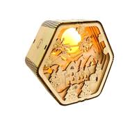 PizazzToy Puzzle in legno 3D, modello di casa di neve natalizia, fai da te, lampada natalizia in legno intagliato 3D, puzzle Steampunk, Natale 2025, decorazione regalo modello (versione kit)