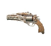 PizazzToy Puzzle in legno 3D modello Revolver con trasmissione meccanica, 318 puzzle in legno per adulti, pistola meccanica modello, per uomini e donne