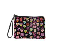 Pizding - Borsetta da donna, con chiusura a cerniera, ideale come regalo di compleanno per ragazze, Gufo (Nero) - wallet-20