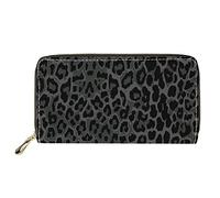 Pizding Portafogli in pelle per donna Viaggi Business Shopping Fermasoldi Borsa Borsa Borsa Cerniera Pochette Regalo di Compleanno per Ragazze, Nero leopardato., Casual