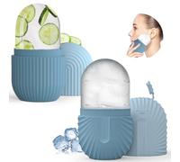 Pizens Rullo di Ghiaccio Facciale 2pcs, Ice Face Roller in Silicone, DIY Ice Roller Viso per Rassodare la Pelle, Alleviare Gli Occhi Gonfi, Aiutare a Ridurre i Pori, Alleviare il Dolore (Blu)
