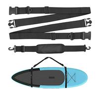 Pizens SUP Tracolla da Trasporto, Regolabile Nylon Carry Belt, Accessori per Tavole da Surf, Stand UpPaddle Board, Longboard, Kayak, Canoe (Nero)