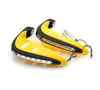 Pizgear 1 Paio di paramani universali for Moto, paramani for Motocross, Protezione for Manubrio con indicatori di direzione Leggeri, Dirtbike MX Paramani per Moto(Yellow)