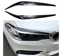 Pizgear 2 pezzi di rivestimento for sopracciglio del faro dell'auto, for la serie 5 G30 525i 17-21, decorativo for in fibra carbonio nera Adesivo per fari(Carbon Fiber look)