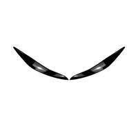 Pizgear 2 pezzi rivestimento copertura sopracciglio palpebre faro anteriore auto, for BMW, serie 5 F10 F11 2011 2012 2013 2014, nero lucido/fibra di carbonio Adesivo per fari oscurati(Bright Black)