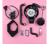 Pizgear Avviamento a Strappo Bobina di accensione Piastra valvola Uscita Olio Kit Tappo Tubo Tosaerba Piccola Parte Motore GX25 GX25N 15721-Z0H-800 Avviamento a Strappo per Tosaerba