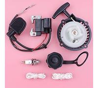 Pizgear Avviamento a Strappo Corda Bobina di accensione Tappo Serbatoio Carburante Trimmer a 2 Tempi Decespugliatore Motore Parte Motore, for Robin, NB411 CG411 Avviamento a Strappo per Tosaerba