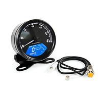 Pizgear Contagiri universale for motocicletta da 12 V, tachimetro, misuratore di carburante, cruscotto, indicatore digitale LCD con staffa Tachimetro per motocicletta(One Set)