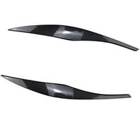 Pizgear Coperchio per faro, 2 pezzi, adesivi per copertura per sopracciglia, lampada per auto, per BMW, per serie 3 E90 E91 320I 330I Rifinitura delle sopracciglia del faro(BLACK Carbon Pattern)