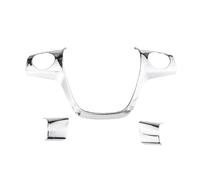Pizgear Custodia adesiva con copertura paillette for volante finiture cromate in ABS, for, for Ford, for, for Focus, 3 Mk3 2012-2014, accessori AUTO Sliver Adesivo per volante(Sliver,2 hole)