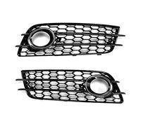 Pizgear Fendinebbia Copertura della cornice Paraurti anteriore Griglia della lampada con foro for lampada Accessori auto, for, A4 B8 per, S4 2008-2012 Griglia fendinebbia anteriore(Black Chrome Lamp