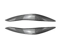 Pizgear For BMW Serie 5 F10 F11 2011 2012 2013 2014 Gloss Black ABS 2 pezzi palpebra anteriore faro sopracciglio copertura palpebra trim adesivo Adesivo per fari oscurati(Carbon Look)