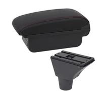 Pizgear For Citroen, C3 C4 Box bracciolo Console centrale Scatola portaoggetti centrale Accessori portabicchieri Accessori for auto di ricarica USB Bracciolo per auto(BLACK A1 Red Line No Usb)