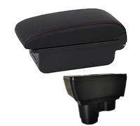 Pizgear For Dacia, for Duster 2019-2022 Scatola bracciolo for auto Scatola portaoggetti for console centrale for auto con accessori USB Bracciolo per auto(BLACK B Red Line 3usb)