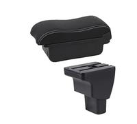 Pizgear For Hyundai, scatola portaoggetti centrale for bracciolo auto I10 con scatola portaoggetti for console centrale USB scatola portaoggetti in pelle for auto Bracciolo per auto(BLACK A3 No USB)