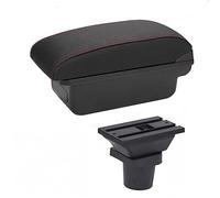 Pizgear For Kia, for Picanto Box bracciolo Console centrale Custodia portaoggetti Accessori for la modifica con porta USB portabicchieri Bracciolo per auto(BLACK A-black Red Line)