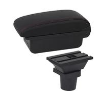 Pizgear For Kia, for Picanto Box bracciolo for auto Console centrale Scatola portaoggetti centrale Accessori interni Accessori auto Bracciolo per auto(BLACK B1 Red Line 3usb)