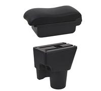 Pizgear For Kia, for Picanto Scatola portaoggetti for console centrale con bracciolo con accessorio USB for styling auto interno Bracciolo per auto(BLACK B2 Black Line)