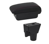 Pizgear For Kia, for Picanto Scatola portaoggetti for console centrale con bracciolo con accessorio USB for styling auto interno Bracciolo per auto(BLACK C1 Red Line)