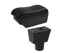 Pizgear For la scatola del bracciolo dell'auto Splash a doppio strato con la decorazione interna della scatola di immagazzinaggio della console centrale USB Bracciolo per auto(BLACK C1 7 USB)
