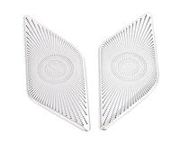 Pizgear In acciaio inox pannello porta altoparlante copertura cornice adesivo modanatura accessori, for BMW, X3 G01 X4 G02 2018-2021 Rivestimento per altoparlanti auto(Silver With Logo B)