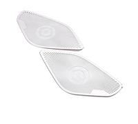 Pizgear In acciaio inox pannello porta altoparlante copertura cornice adesivo modanatura accessori, for BMW, X3 G01 X4 G02 2018-2021 Rivestimento per altoparlanti auto(Silver With Logo A)
