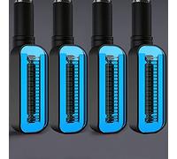 Pizgear Indicatori di direzione for moto Relè integrato Luce for Arresto impermeabile DRL Lampeggiatore for universali Indicatore di direzione per moto(4 Blue Yellow)