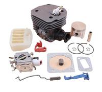 Pizgear Kit filtro aria carburatore pistone cilindro da 45 mm, for Husqvarna, 353 351 350 346 346XP 345 340 motosega e guarnizione di aspirazione Guarnizione del carburatore