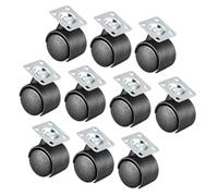 Pizgear per Xywhpgv Ruote girevoli per Sedia da Ufficio Nylon da 30 mm | con Piastra Superiore a per 360 Gradi Capacità di 22 libbre, per Carrelli per Mobili Banco da Lavoro Nero Confezione da