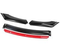 Pizgear Protezione Auto Paraurti Anteriore Lip Spoiler Body Kit Striscia Decorativa Paraurti Canard Lip Splitter Berlina Larghezza Inferiore a 176 cm Spoiler Spoiler anteriore(BLACK Bright Black Red)