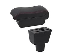 Pizgear Scatola for bracciolo for auto a doppio strato con USB, for la decorazione interna della scatola di immagazzinaggio della console centrale Splash Bracciolo per auto(BLACK A2 No USB)