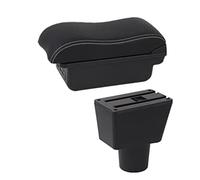 Pizgear Scatola for bracciolo for auto a doppio strato con USB, for la decorazione interna della scatola di immagazzinaggio della console centrale Splash Bracciolo per auto(BLACK B3 3 USB)