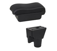 Pizgear Scatola portaoggetti for console centrale con bracciolo for auto con accessorio USB for styling auto interno, for Kia, for Picanto Bracciolo per auto(BLACK C2 White Line)
