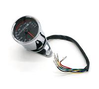 Pizgear Tachimetro universale for motocicletta, contachilometri, misuratore di velocità doppio con indicatore LCD, accessorio modifica vintage Tachimetro per motocicletta(Schwarz)