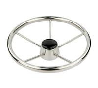 Pizgear Volante for barca da 13,5 pollici in acciaio inossidabile, volante marino a 5 razze, 25 gradi Timone per barca
