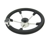 Pizgear Volante for barca Marine 5 razze Destroyer 13-1/2in con pomello in schiuma nera Timone per barca
