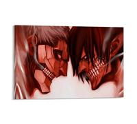 PIZKEEP Poster Armored Titan Vs. Eren Yeager Titan Face to Face Paint, 40 x 60 cm