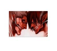 PIZKEEP Poster Armored Titan Vs. Eren Yeager Titan Face to Face Paint, 60 x 90 cm