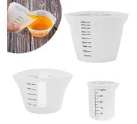 Pizsieat 3 Pezzi Misurini in Silicone con Scala Chiara,Misurino Resina Epossidica 500ml/250ml/100ml Resina Misurino Stampi per Colata in Resina Epossidica, Fai da Te, Artigianato, Laboratorio, Cucina