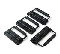 Pizsieat 4 Pezzi Maniglia Pieghevoli 100 mm Maniglia a Molla in Acciaio Inox Cassetta Degli Attrezzi Maniglie Maniglia Pieghevole a Molla per Scatola Degli Attrezzi Scatole di Ricambio (Nero)