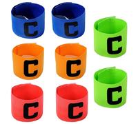 Pizsieat 8 Pezzi Fascia Capitano Calcio Elastica Fascia da Capitano Calcio Standard C Capitan Armband Football Regolabile per Bambini Adulti Adatta a Vari Sport (4 Color)