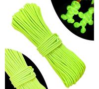 Pizsieat Corda Luminoso Paracadute, 4mm x 30m Corda Paracord 550 Fluorescente in Nylon, 9 Fili Corda per Sopravvivenza Bagliore nel Buio, Sicurezza Corda Della Tenda - Max. 250kg (550lbs)