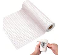 Pizsieat Vinile Adesivo Trasferimento 30.5 X 1000CM Vinyl Carta Transfer per Tessuti Pellicola Adesiva Transfer Paper con Griglia di Allineamento Rossa per Tazze, Decalcomanie, Regali Fai Da Te