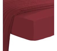 Pizuna Lenzuolo con angoli Cotone 180x200 cm Rio Rosso,400 fili con Sateen 100% Cotone a fiocco lungo lenzuolo coprimaterasso con tasca profonda 40 cm (Biancheria De Letto Rio Rosso)