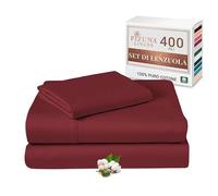 Pizuna Set Lenzuola letto singolo Cotone 90x200 cm Rio Rosso 400 fili