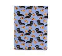 Pizza Cibo Bassotto Cane Carino, Custodia per laptop in pelle PU, borsa per notebook, custodia per laptop, custodia per tablet